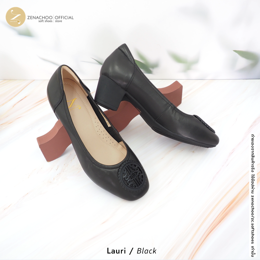 ทรงปกติ เปลี่ยนไซส์ได้-ไม่รับคืน Zenachoo รุ่น Lauri สูง 2นิ้ว หนังแกะ พื้นนิ่ม นวัตกรรมแม่เหล็กจากญี่ปุ่น ใส่สบาย