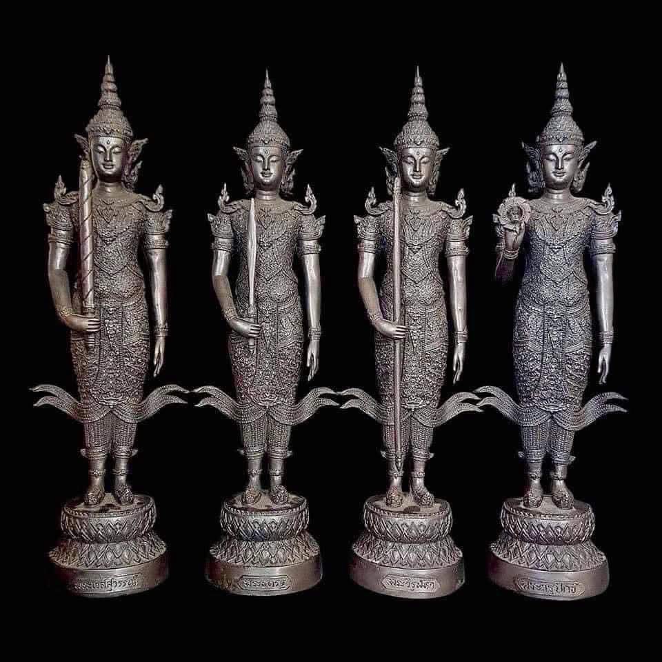 ท้าวจตุโลกบาลทั้ง4 ทองเหลือง ปี2552 วัดท่าซุง ปลุกเสก