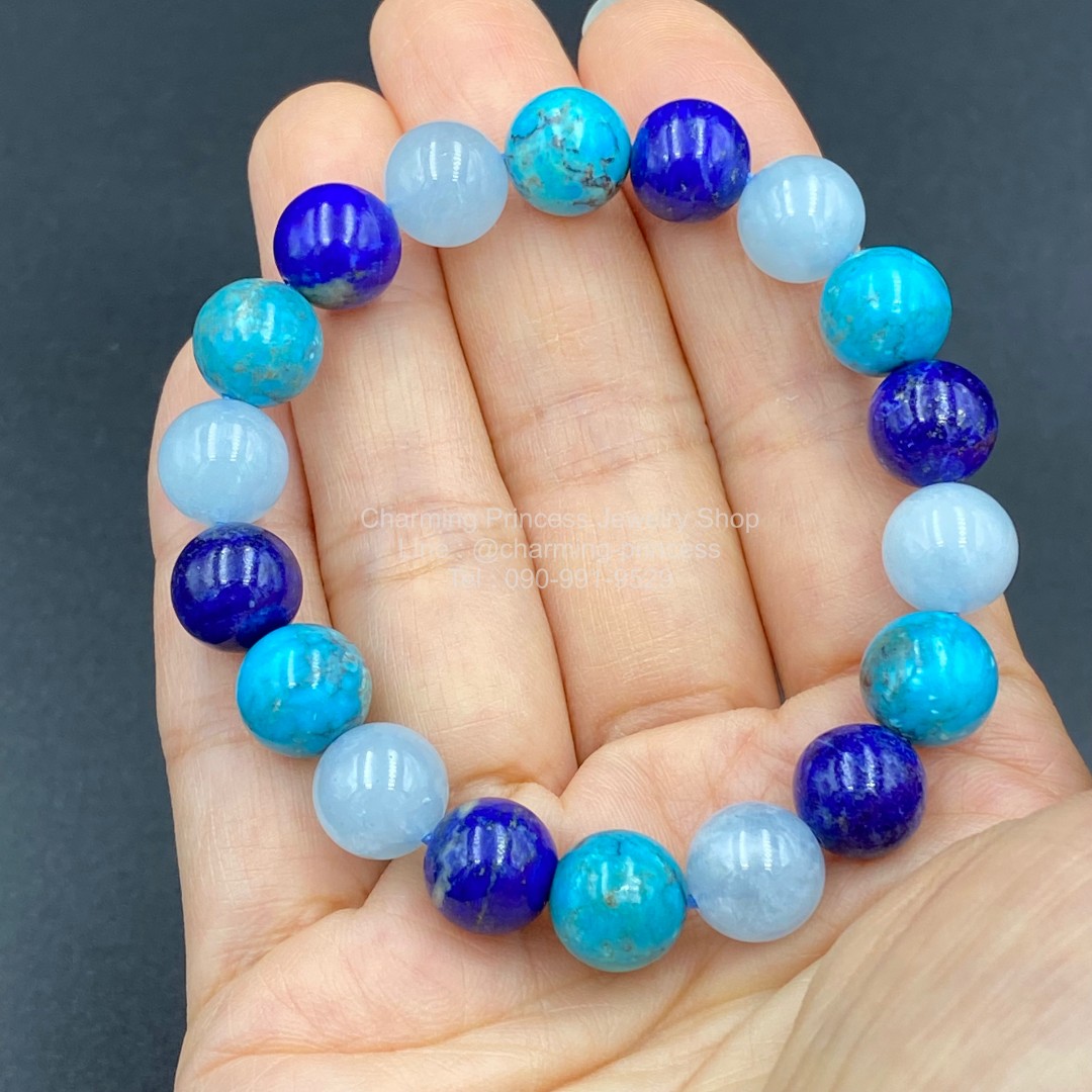 หินสีฟ้า : พลัง อำนาจบารมี และความสุข, Turquoise เทอร์คอยส์ Lapis Lazuli ลาปิส ลาซูลี่ Blue Lace Agate บลูเลซอาเกต หลับสบายและใจเย็น