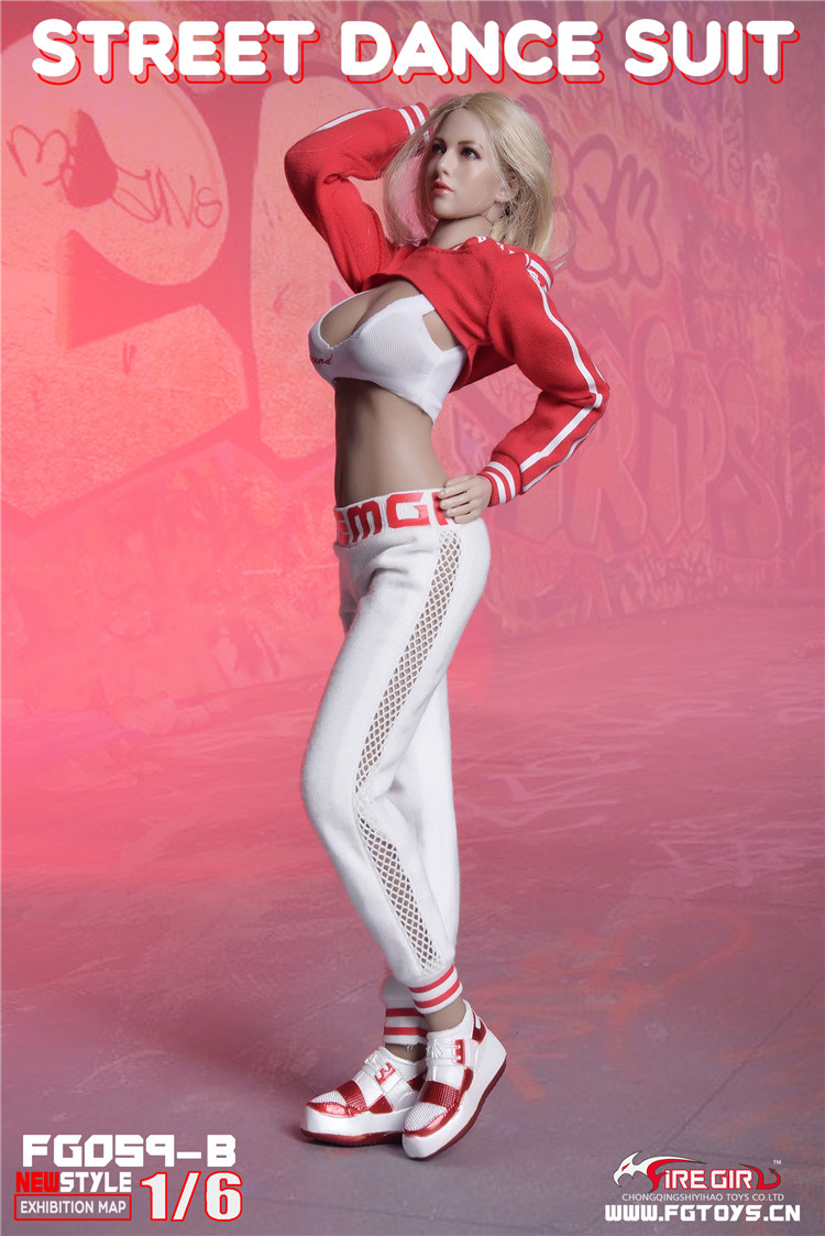 Fire Girl Toys FG059-A Street dance suit (black and red)