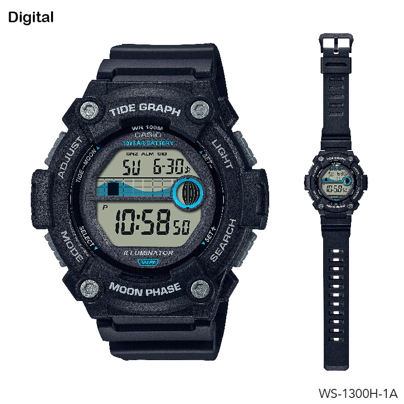 นาฬิกาข้อมือ นาฬิกาผู้ชาย Casio 10 YEAR BATTERY WS-1300H series รุ่น WS-1300H-1A WS-1300H-2A WS-1300H-8A