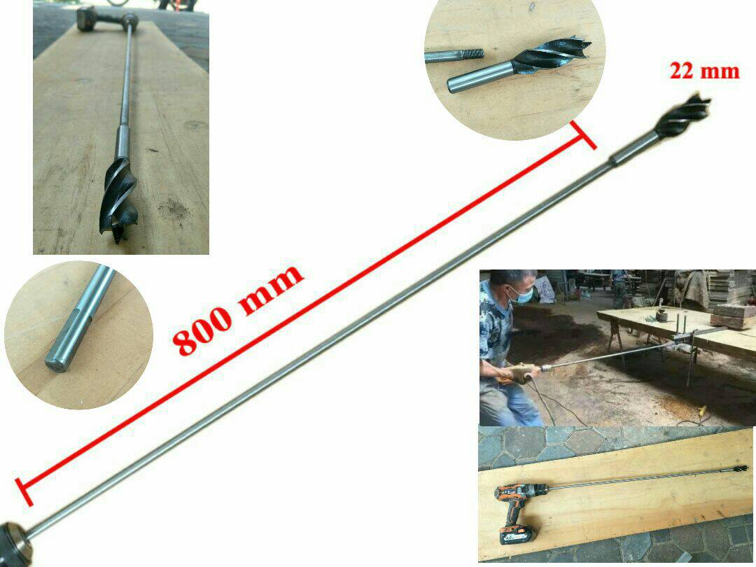 D33S22 ดอกเจาะไม้ยาวพิเศษ ขนาด 22 มิล แกนยาว 800 มิล สำหรับเจาะไม้หนา แกนต้นไม้ ต่างๆ สำเนา