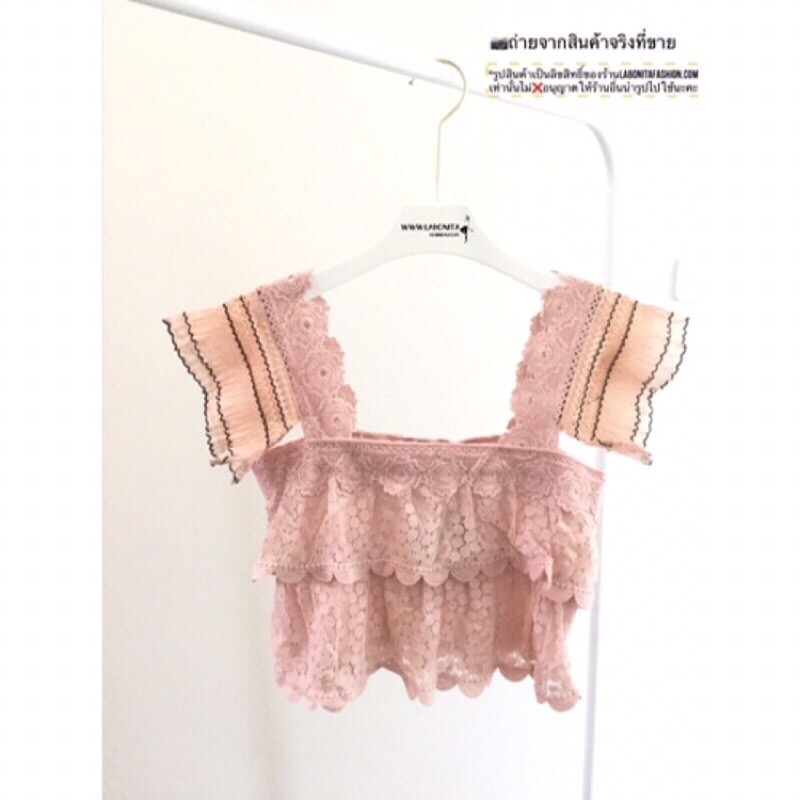 เสื้อลูกไม้วัยรุ่น เสื้อลูกไม้สีชมพู ทรงสวยน่ารักๆ