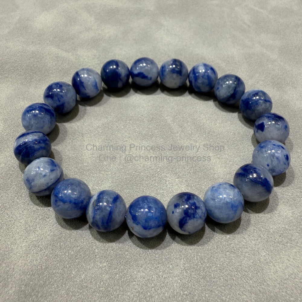 Blue Dumortierite Quartz ดูมอร์เทอไรต์ 10 mm ลายสวย