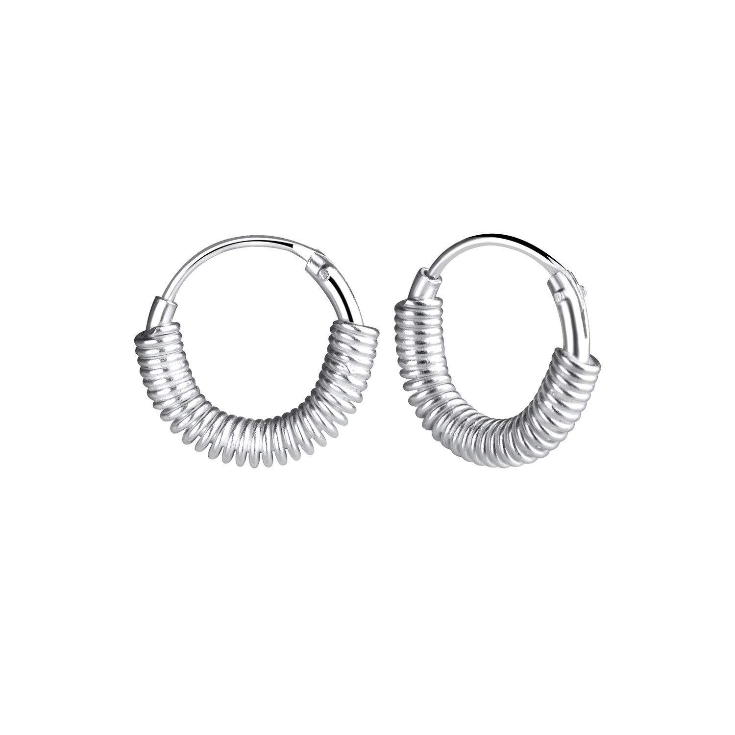 ต่างหูสำหรับผิวแพ้ง่าย เงินแท้ 92.5% Twisted Hoop 11mm_ES016