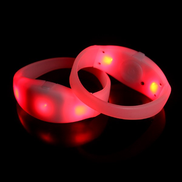 กำไลเรืองแสงไฟกระพริบแบบซิลิโคนปรับไฟได้ 6 แบบ