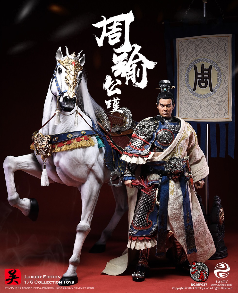 303TOYS MP037 + MP038 THREE KINGDOMS SERIES - ZHOU YU GONGJIN (EXCLUSIVE EDITION) + WHITE TIGER, THE STEED OF ZHOU YU