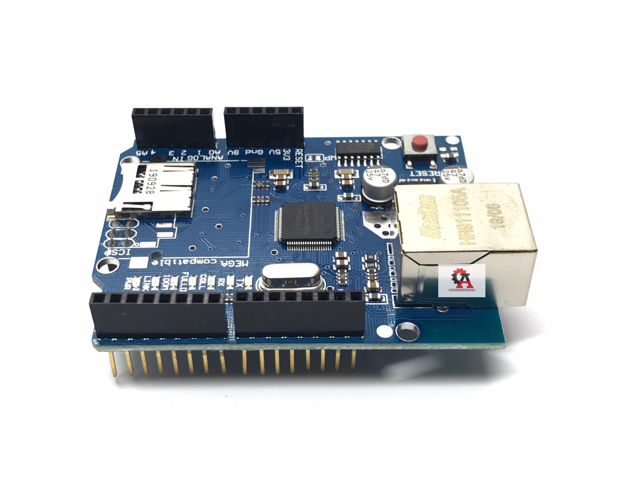Ethernet W5100 Shield โมดูลต่ออินเตอร์เน็ตสำหรับบอร์ด Arduino Uno และ Arduino Mega สต็อกไทยส่งไว