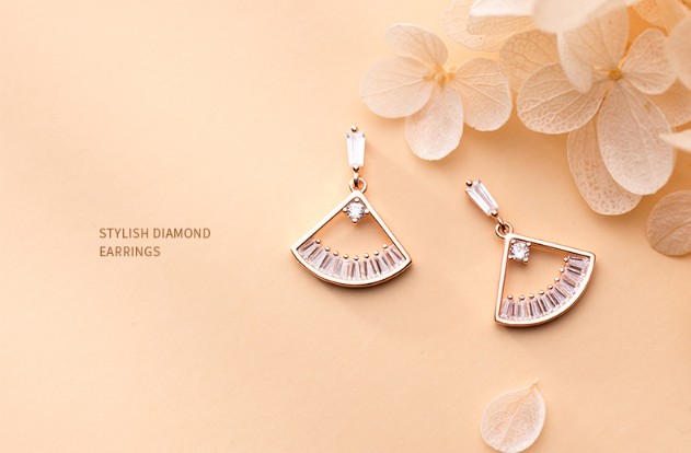 ต่างหูสำหรับผิวแพ้ง่าย เงินแท้ 92.5% _ES810 (Fanni)