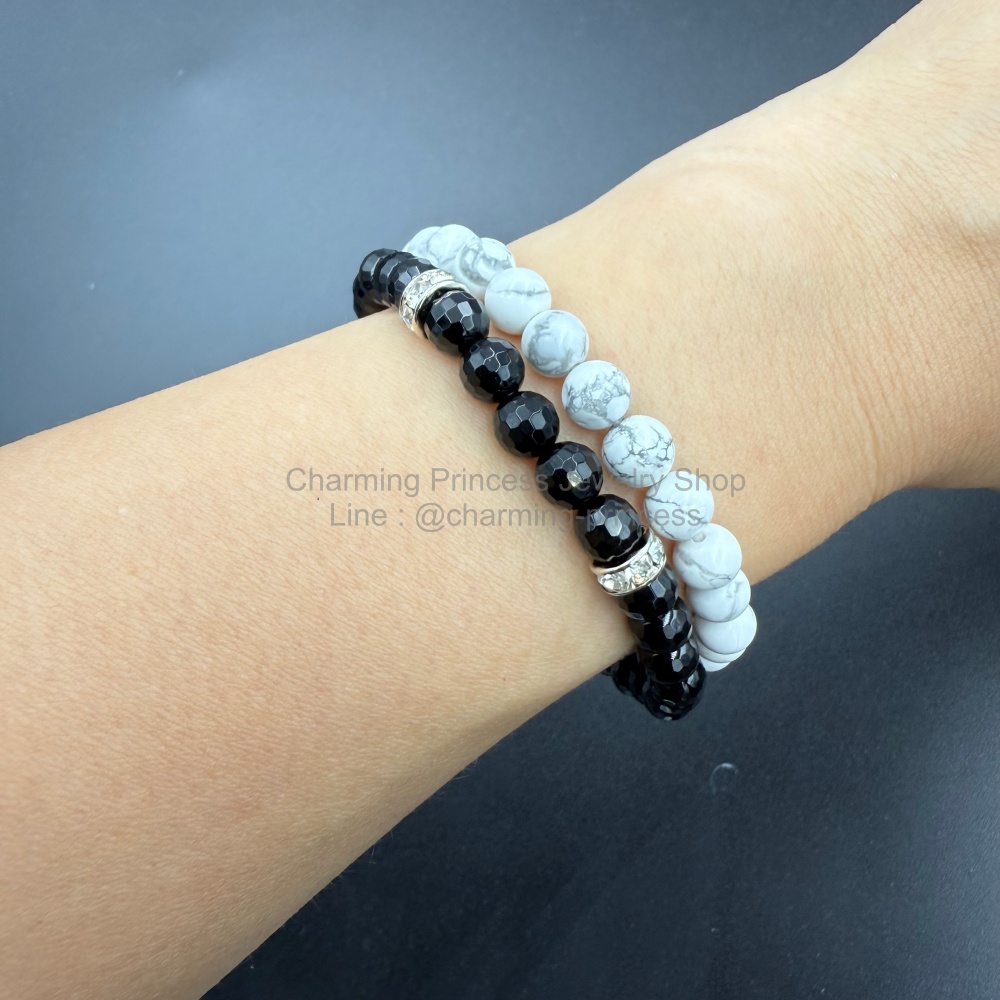 Black Onyx โอนิกซ์เจียรเหลี่ยมวิ้งวิ้ง 6 มม ปกป้องคุมครองจากผู้ที่ไม่หวังดี