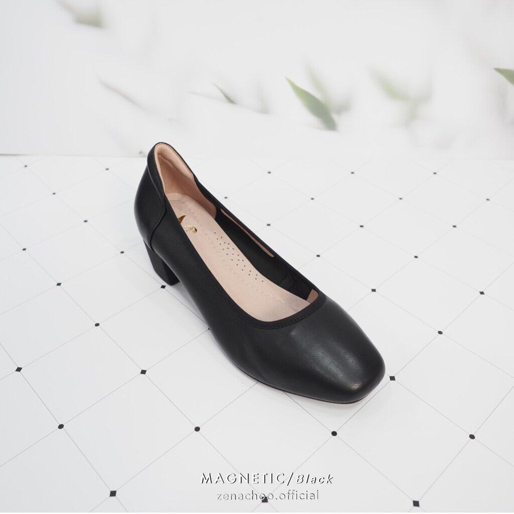 ทรงปกติ เปลี่ยนไซส์ได้ ไม่รับคืน Zenachoo Magnetic Shoes สูง 2นิ้ว สีดำ รองเท้าสุขภาพ แม่เหล็กนวตกรรมญี่ปุ่น ขายดี หน้ากว้างนิ่มสบาย