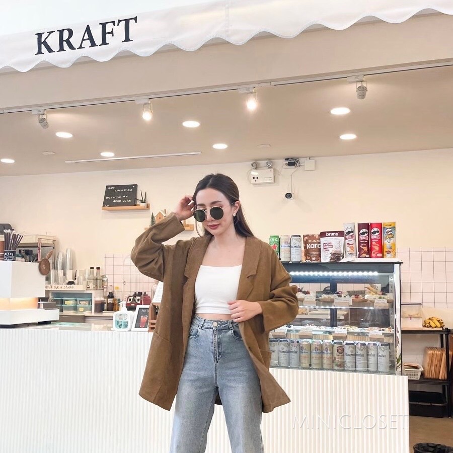 Blazer เบลเซอร์ สูทลำลองหญิง ผ้าลูกฟูก