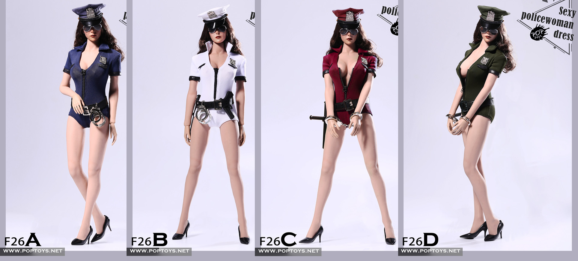 POPTOYS F26A, B, D Cosplay Sexy Policewoman suit