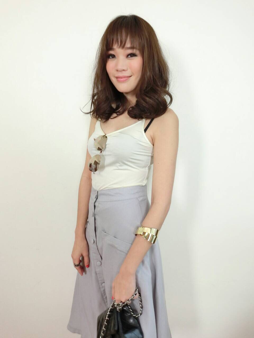 Multidate Skirt กระโปรงเอวสูงทรงเอบานออก ผ้าcotton งานเรียบร้อยมากค่ะ มีซับใน-กระดุมปั้ม มีกระเป๋าสองข้างค่ะ
