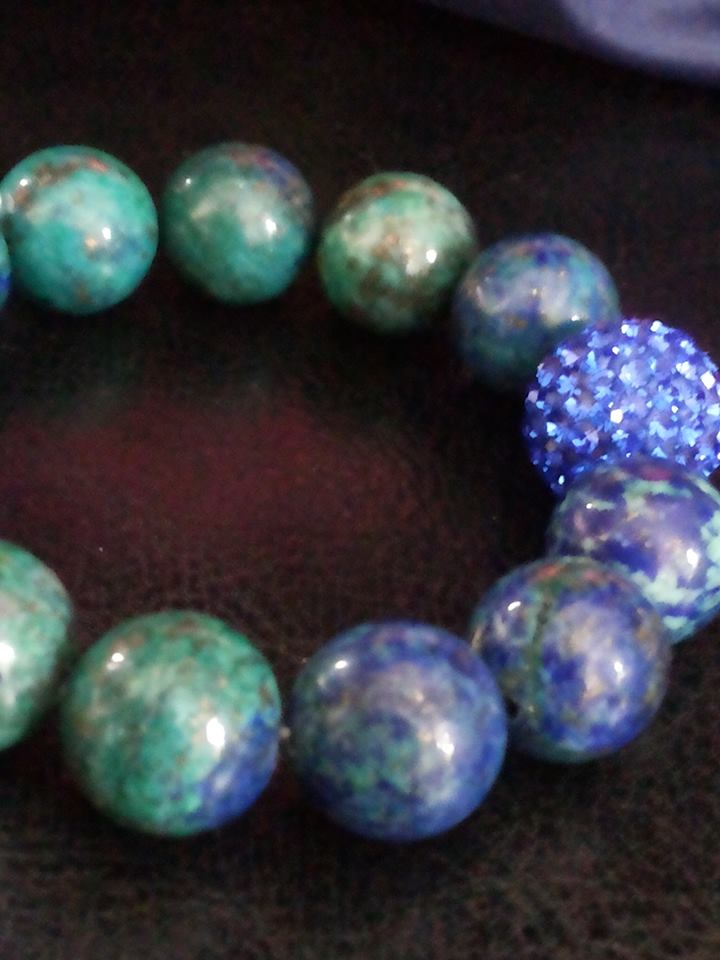 สร้อยข้อมือคริสโซโคลล่า (Chrysocolla) ขนาด 10 มิล