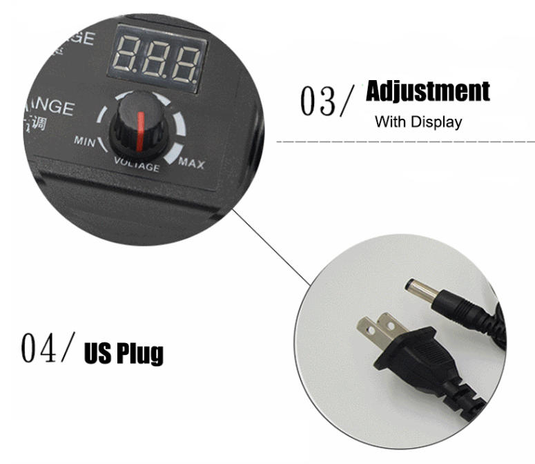 ADE01 อะแดปเตอร์ Adapter ปรับโวล์ทได้ 3-24 V 2 A หัวเสียบ 5.5 X 2.5 mm สำหรับ ชาร์จ โน๊ตบุค หรือแบตสว่านไร้สาย