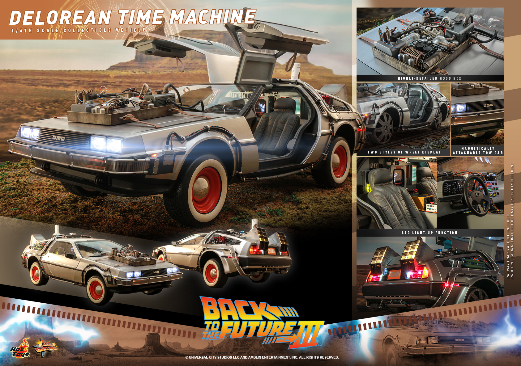 Hot Toys MMS738 1/6 Back to the Future III - DeLorean Time Machine