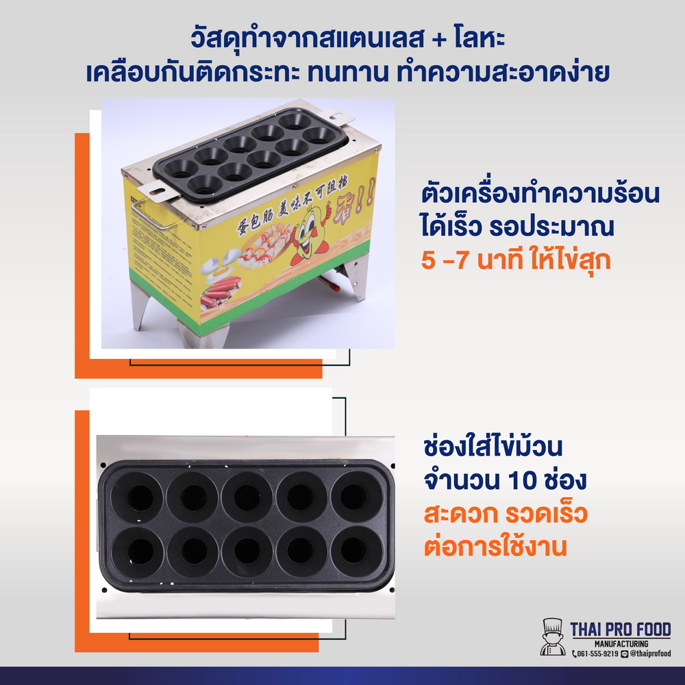 เครื่องทำไข่ม้วน ระบบเเก๊ส