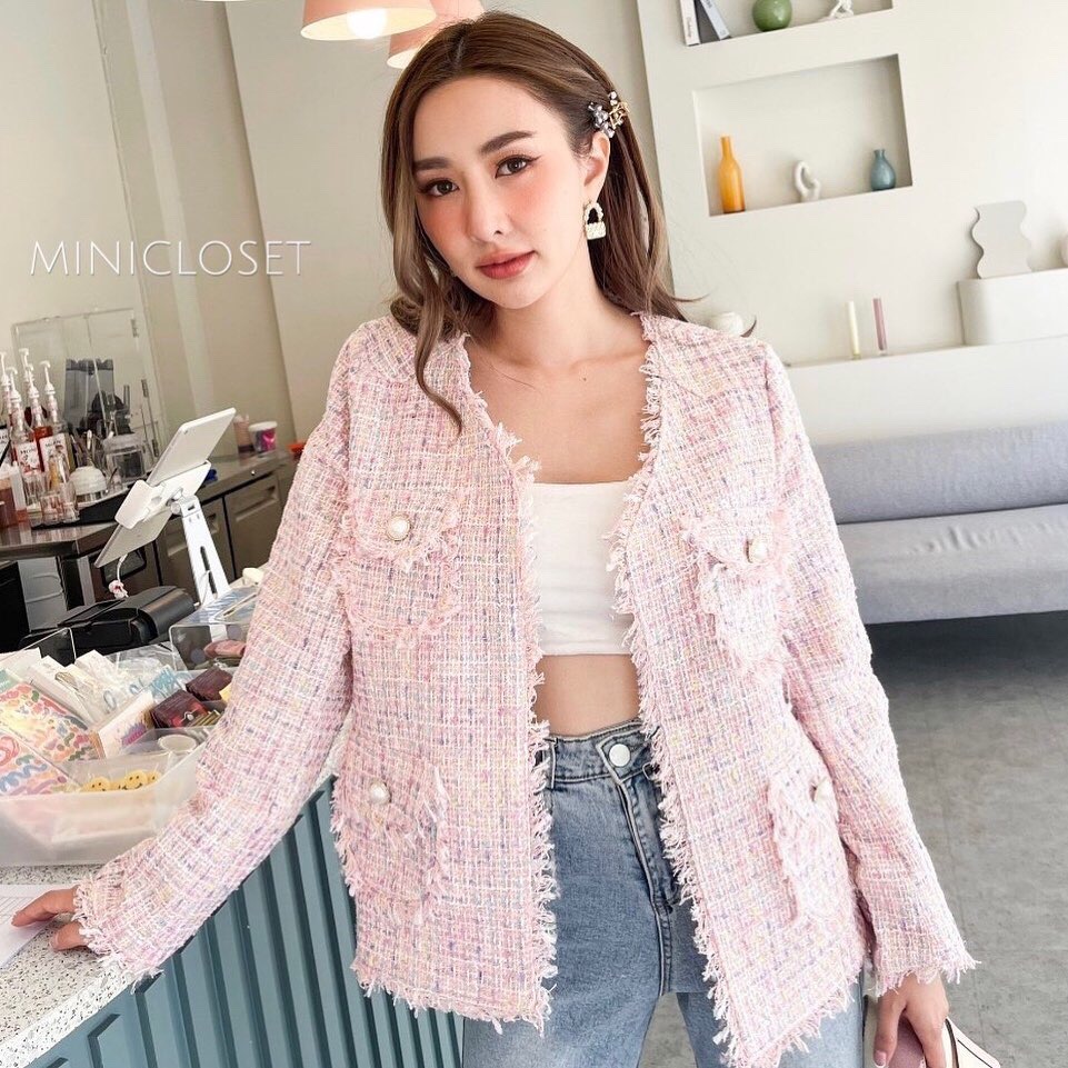 เสื้อคลุม เสื้อคลุมผ้าทวิต เรียบหรูดูแพง