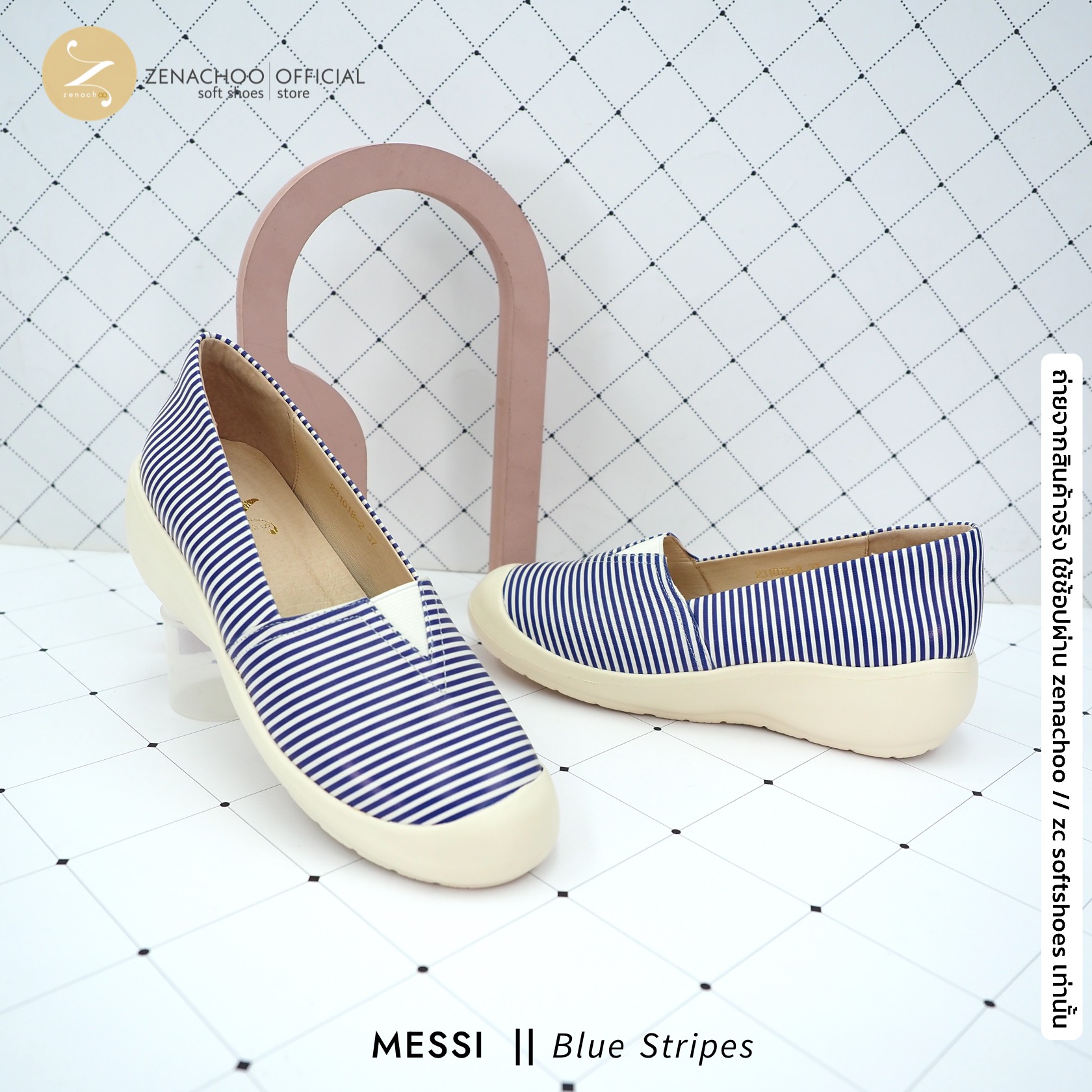 ทรงปกติ เปลี่ยนไซส์ได้-ไม่รับคืน Zenachoo รุ่น Messi สูง 1.5 นิ้ว รองเท้าหนังแกะแท้ คัทชูแนวสปอร์ต นิ่มมากกท้าให้ลอง