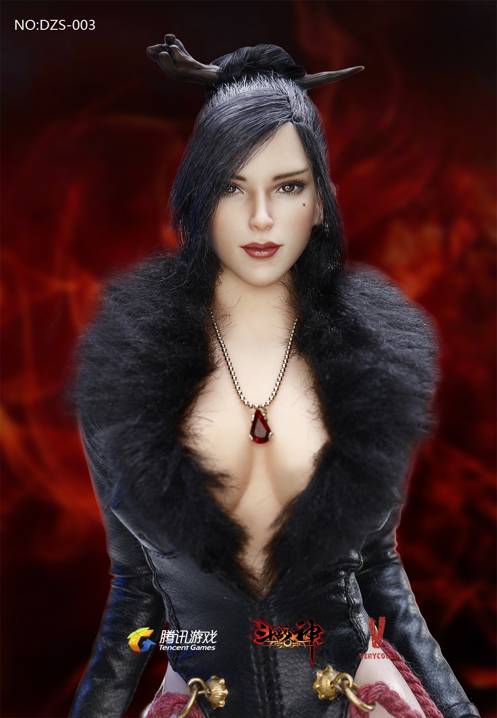 VERYCOOL DZS-003 + VCF-2028 1/6 “Dou Zhan Shen” Series of Tencent Game - RAKSA + Stone-Shaped Display Stand