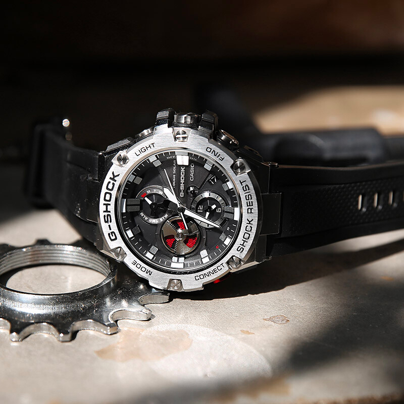 นาฬิกาข้อมือ Casio G-Shock G-Steel Bluetooth GST-B100 GST-B100-1A สายเรซิ่น GST-B100-1A