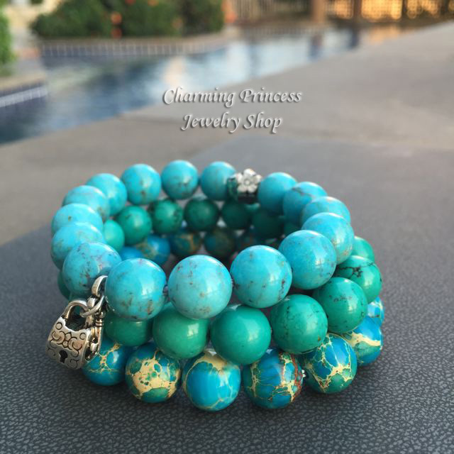 Variscite (Blue) วาริสไซต์ 10 มม เป็นหินที่นำมาซึ่งความสุข ความสงบในจิตใจ และ ความรัก