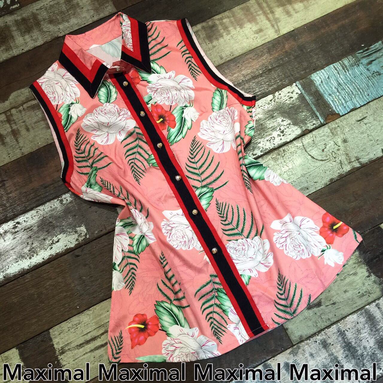 พร้อมส่งอีกรอบจ้า เสื้อคอปกลายดอกไม้ Gucci Silk ญี่ปุ่น เนื้อนุ่มไม่บางสวมใส่สบาย