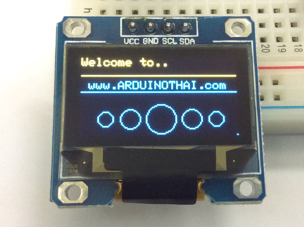 OLED Display Module Yellow/Blue (I2C 128X64 pixels 0.96")