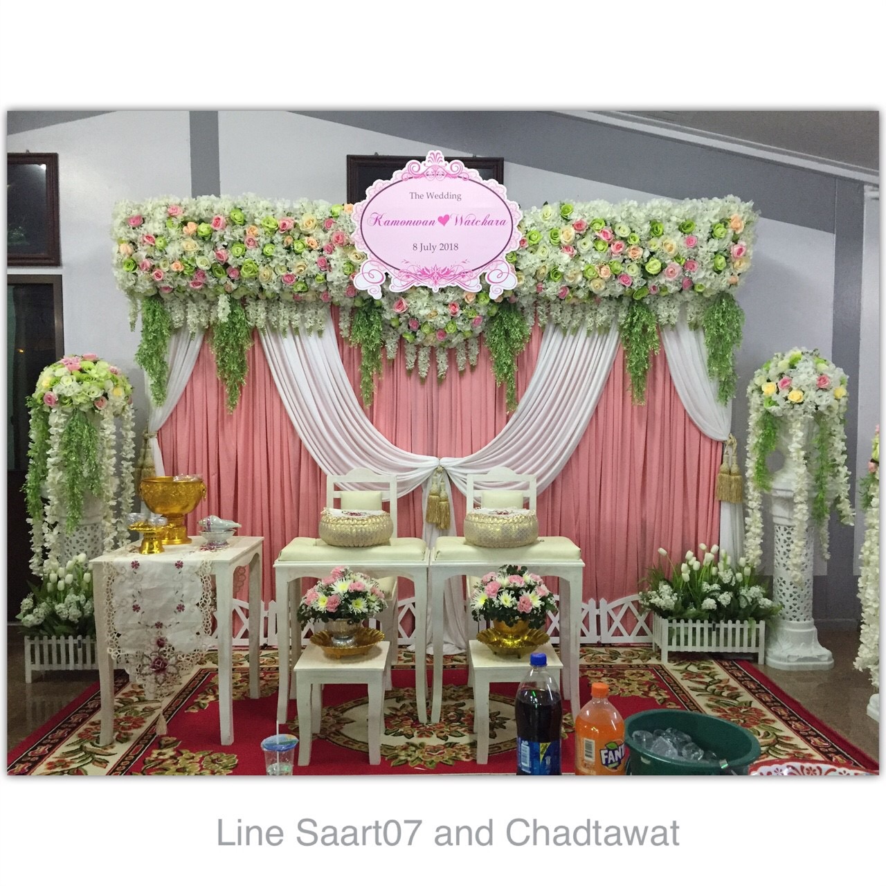 ฉากรดน้ำสังข์ 3 m x 2.5 m ธีมชมพู