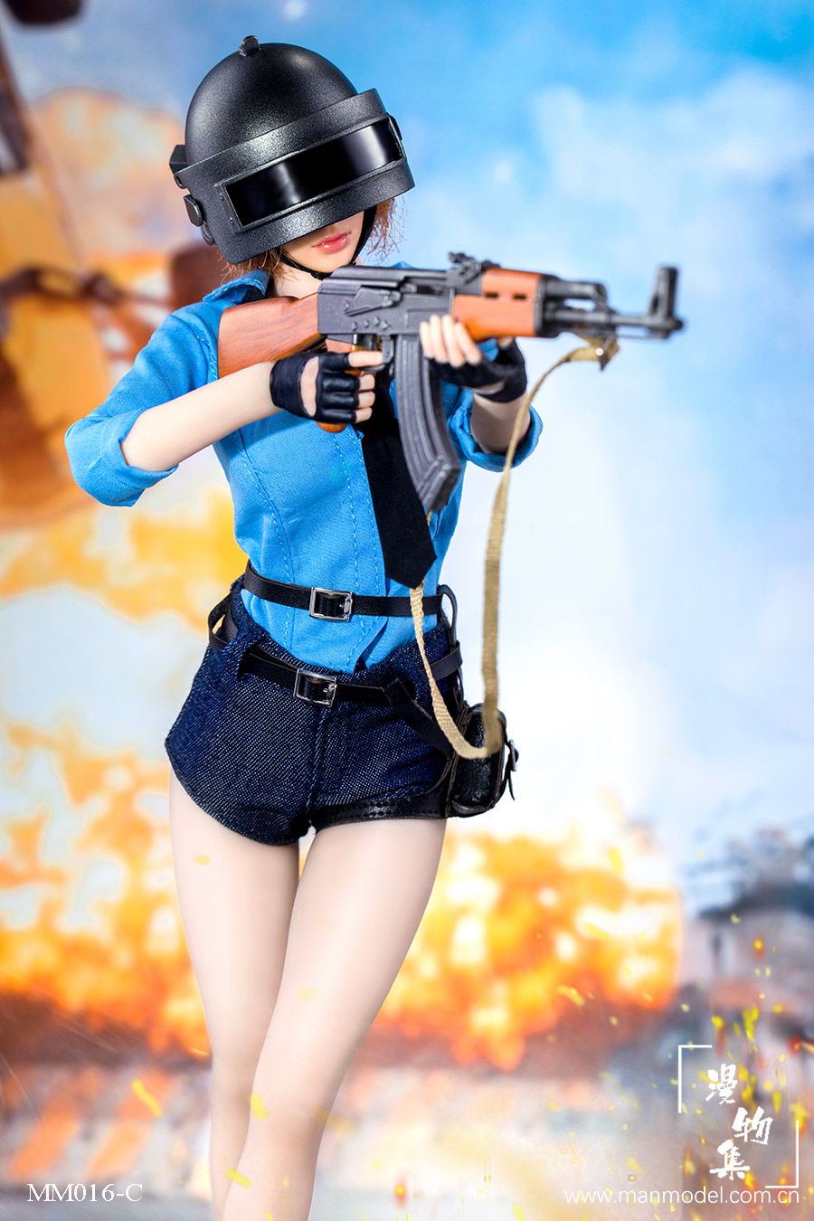 Manmodel MM016-A, MM016-C Chicken Dinner Female Combat Suit (Dark Blue)/(Light blue)