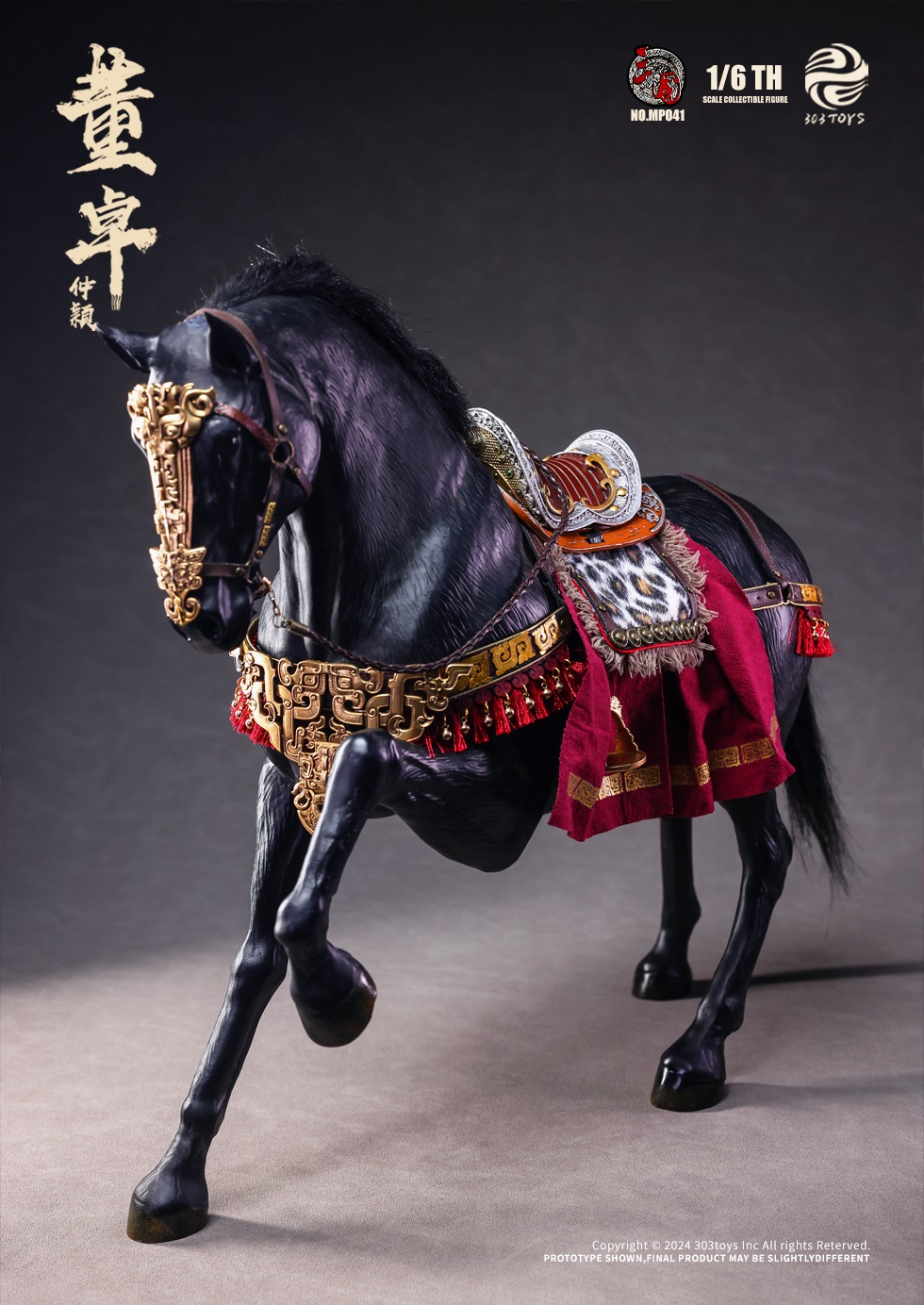 303TOYS MP040 + MP041 THREE KINGDOMS SERIES: DONG ZHUO ZHONGYING - MARQUIS OF MEI (EXCLUSIVE COPPER EDITION) + WARHORSE OF DONG ZHUO