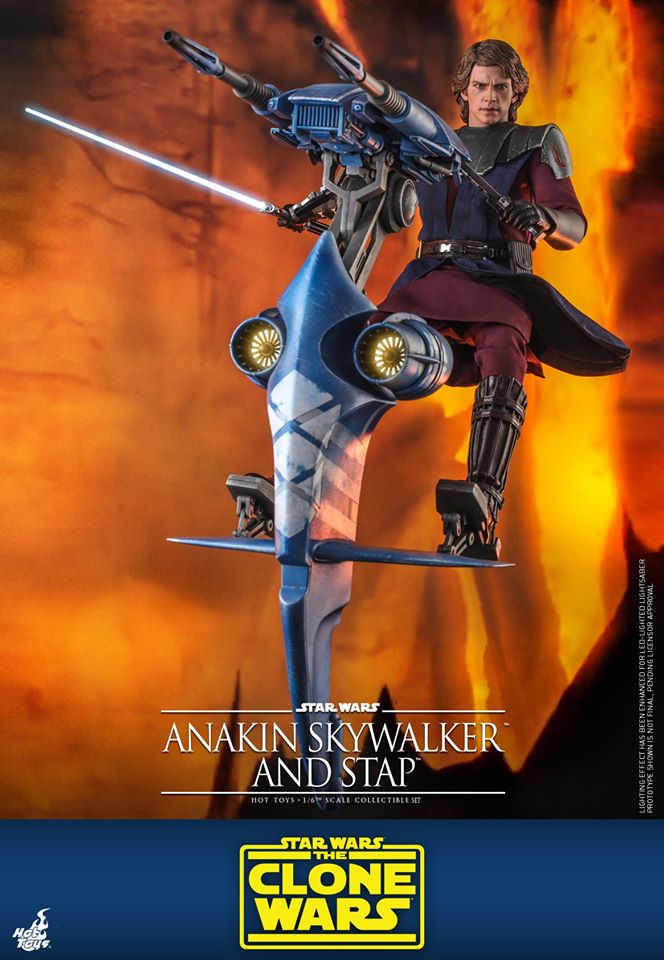 Hot Toys TMS020 1/6 Star Wars: The Clone Wars - Anakin Skywalker And Stap (Special Edition Bonus)