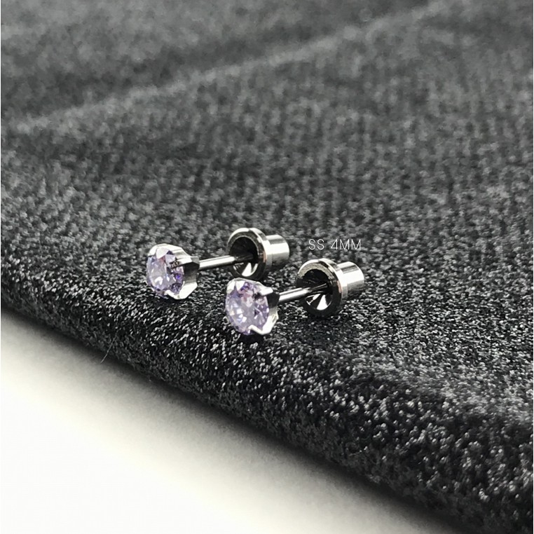 (สำหรับเจาะ)แป้นหมวก สีม่วงอ่อนๆ Lavender แพคเกจปลอดเชื้อ ปลอดภัย100%