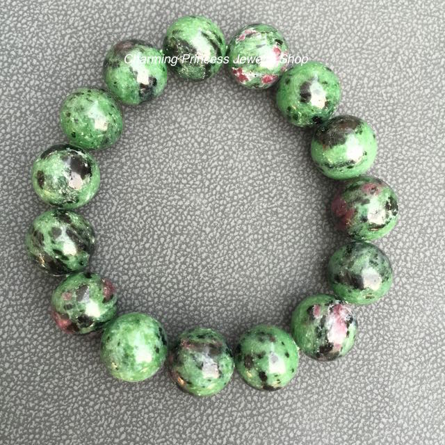 Ruby Zoisite, Anyolite รูบี้ซอยไซท์, เอนิโอไลต์ 12 mm มีความรู้สึกดีและมีความสุข