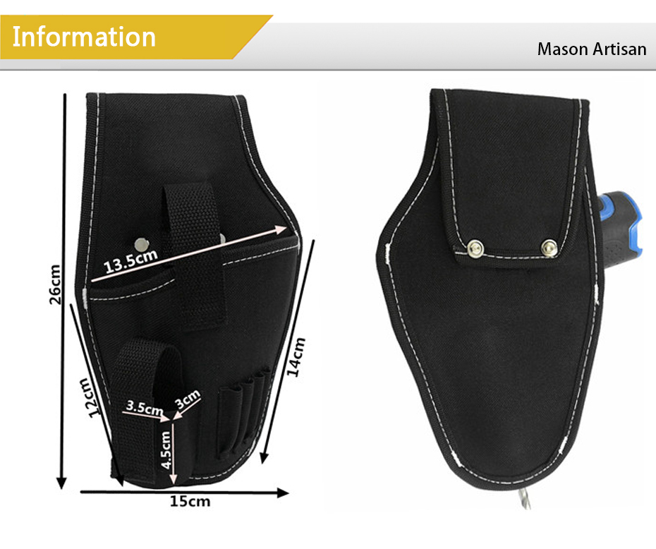 P02 กระเป๋าใส่สว่านไร้สายพกพา คาดเอว