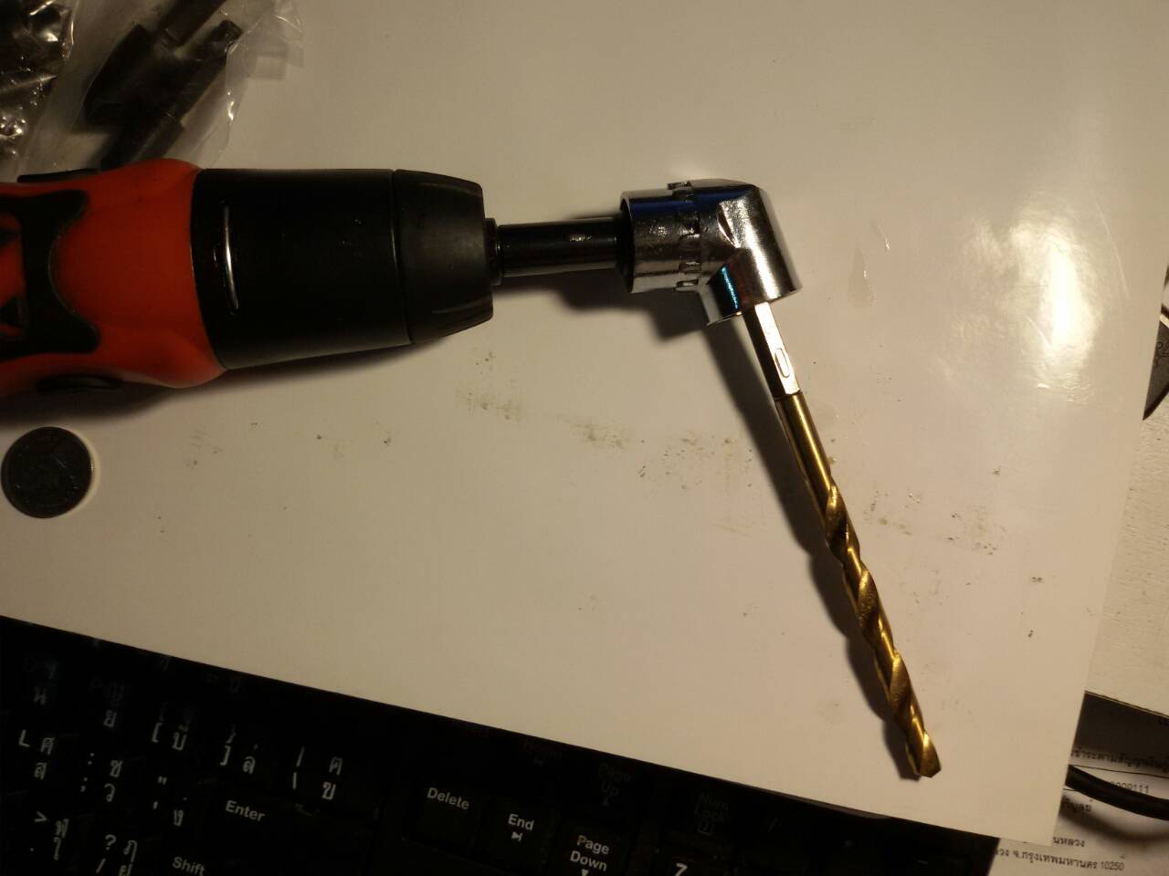 AD06 ข้อต่อไขควง แกนหกเหลี่ยม 90 องศาตัวสั้น