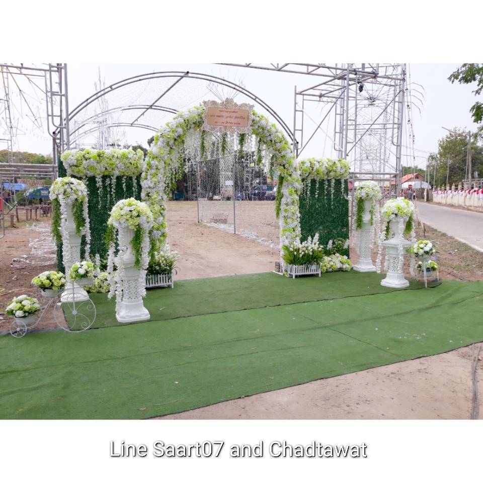 ฉากถ่ายรูปงานบวช ธีมงานขาวเขียว