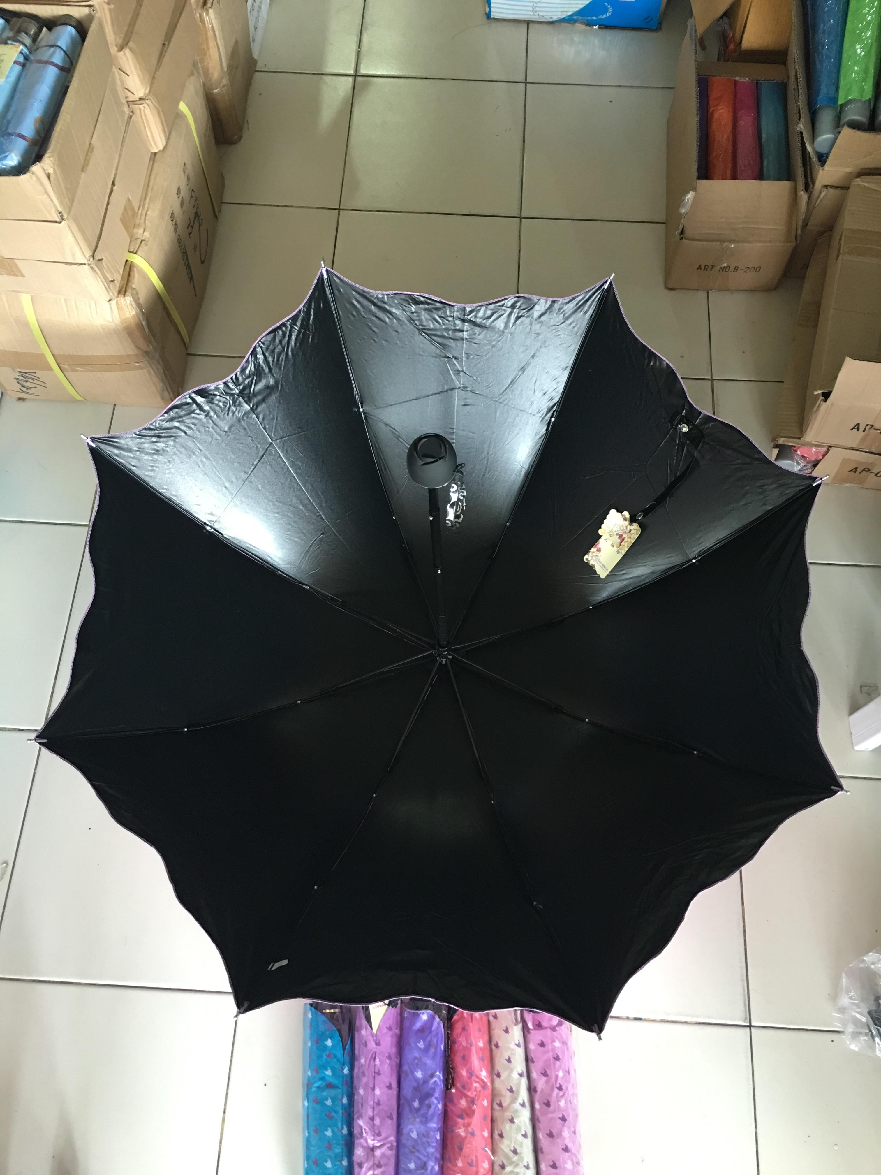 ร่มโค้งแฟชั่นยูวีดำรหัส3413