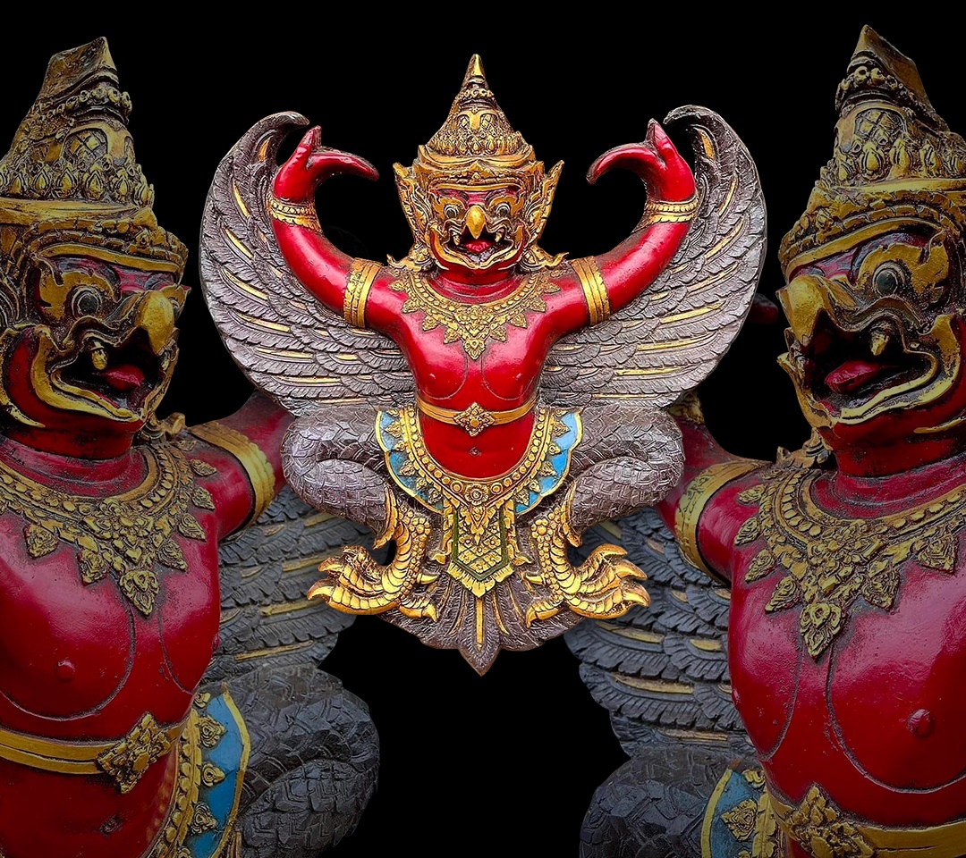พญาครุฑ ครุฑแขวนผนัง ครุฑหน้าศาลเก่า ขนาดกว้างสูง65ซม
