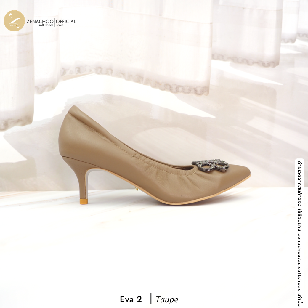 ทรงปกติ ZENACHOO รุ่น Eva2 รองเท้าทำงาน ส้นสูง 2 นิ้ว หัวแหลม หนังแกะนิ่ม ประดับคริสตัล ใส่สบาย เปลี่ยนไซซ์ได้ ไม่รับคืนสินค้าทุกกรณี
