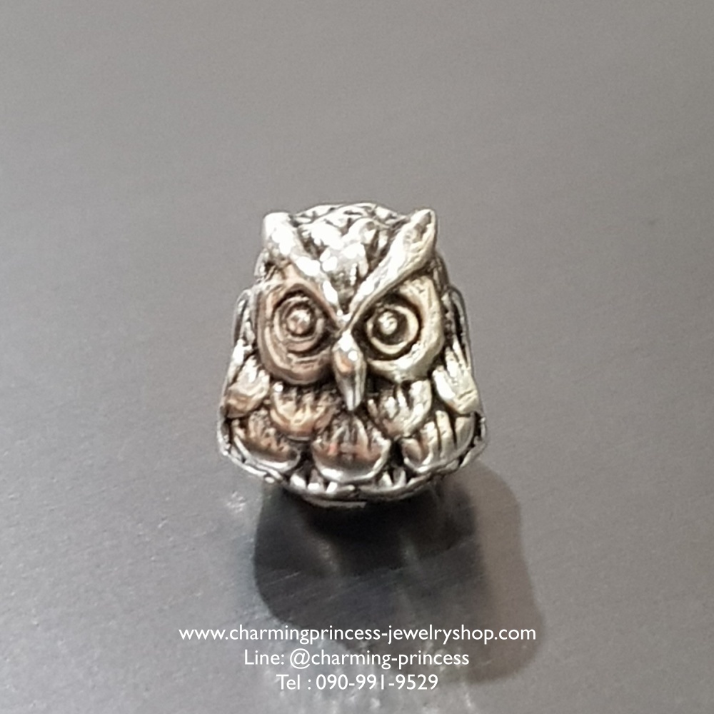 ตัวคั่นนกฮูกสไตล์แพนดอร่า Owl Pandora Inspired 925 Sterling Silver Size M