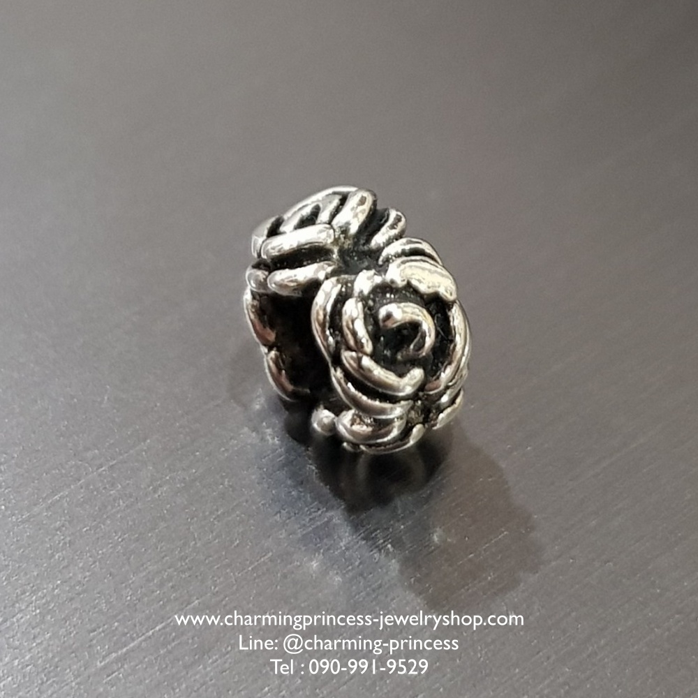 ตัวคั่นดอกไม้กุหลาบ Rose Pandora Inspired 925 Sterling Silver
