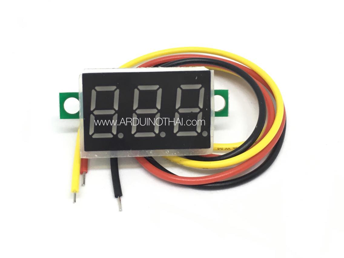โมดูลวัดแรงดันไฟฟ้ากระแสตรง 0-100V Digital DC volt meter 0-100v (Red) 0.28" สต็อกไทยส่งไว