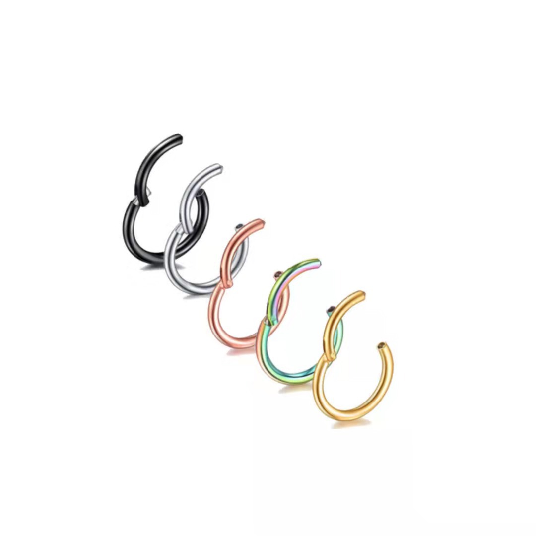 “เช็คสินค้าทัก line ก่อนโอนนะคะ”(ไทเทเนี่ยม 100%) แนะนำ!!! Hoop แบบก้านเรียบเท่ากันทั้งหมด หมุนได้รอบ ใส่สบาย(ราคา/ข้าง)_ET930