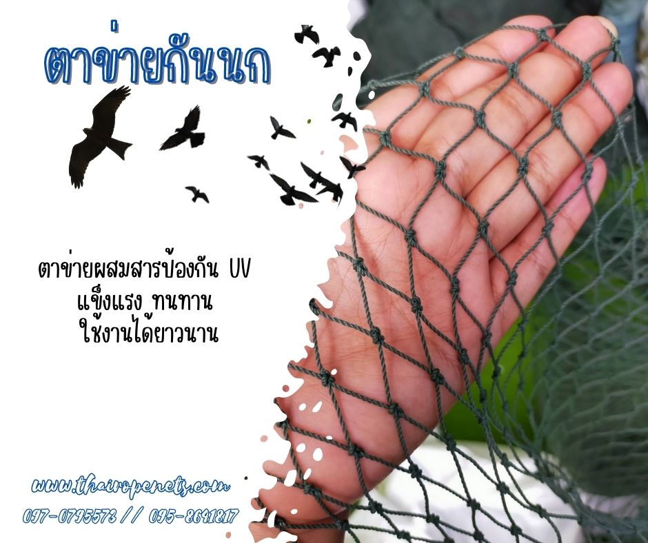 ตาข่ายกันนก ตาข่ายกันสัตว์ ตาข่ายกันตก ตาข่ายโรงงานอุตสาหกรรม ตาข่ายHDPE มีสารป้องกัน UV ตาข่ายเอนกประสงค์ พร้อมส่ง