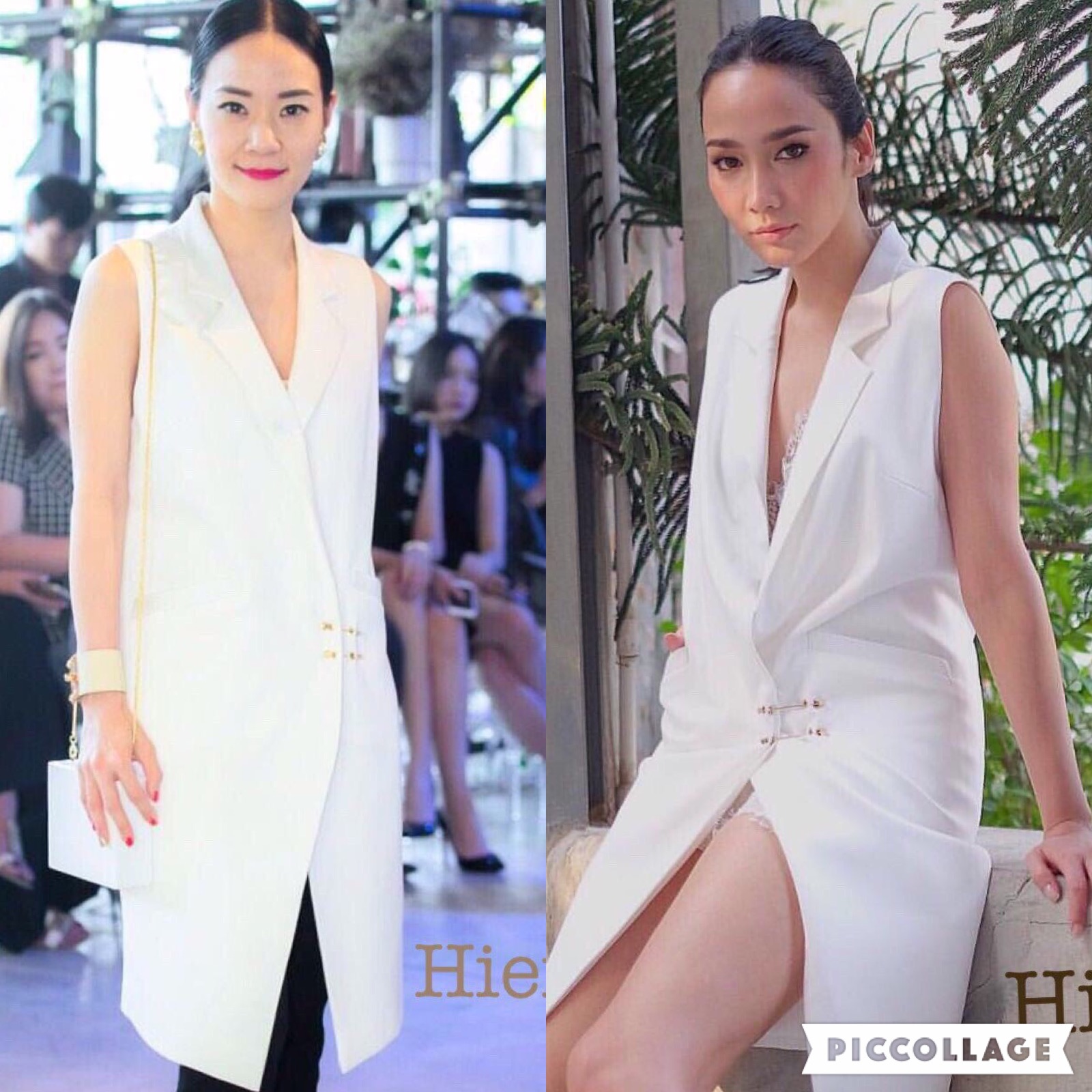 Blazer เบลเซอร์สูทสีขาว เบลเซอร์แขนกุด เสื้อคลุมยาวสีขาว