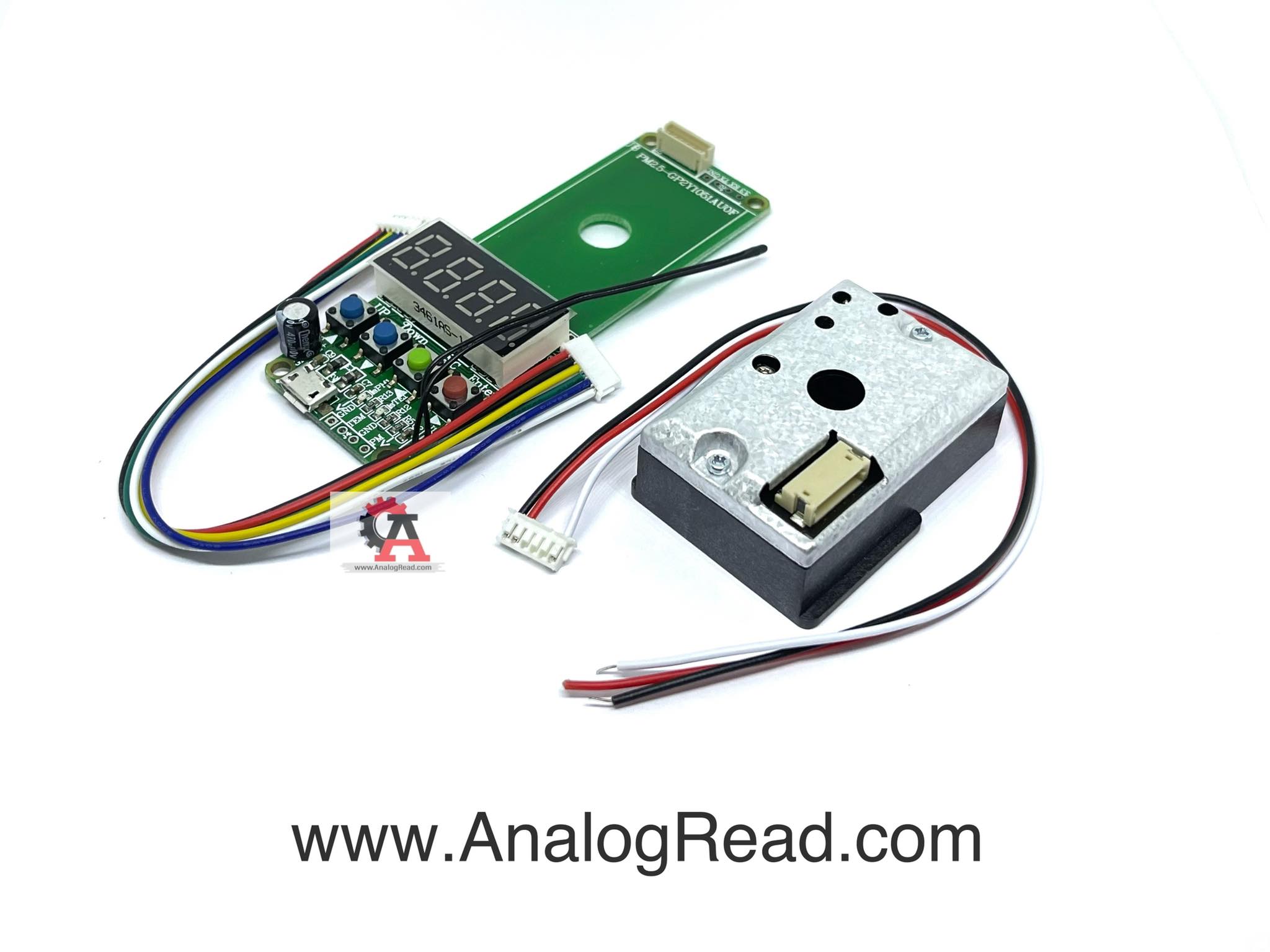 Dust Sensor Module with Temperature and PM2.5 Monitoring Board (GP2Y1051AU0F)