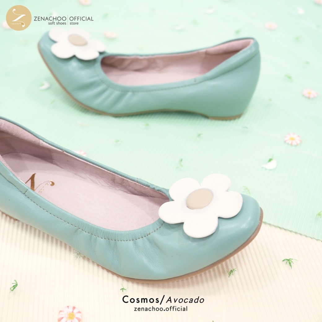 ทรงปกติ เท้ากว้างบวก 1 ไซส์ สินค้าลดราคา ไม่รับเปลี่ยน-คืน ทุกกรณึ Zenachoo รุ่น cosmos เสริมส้นด้านใน 1.3 นิ้ว รองเท้าหนังแกะ
