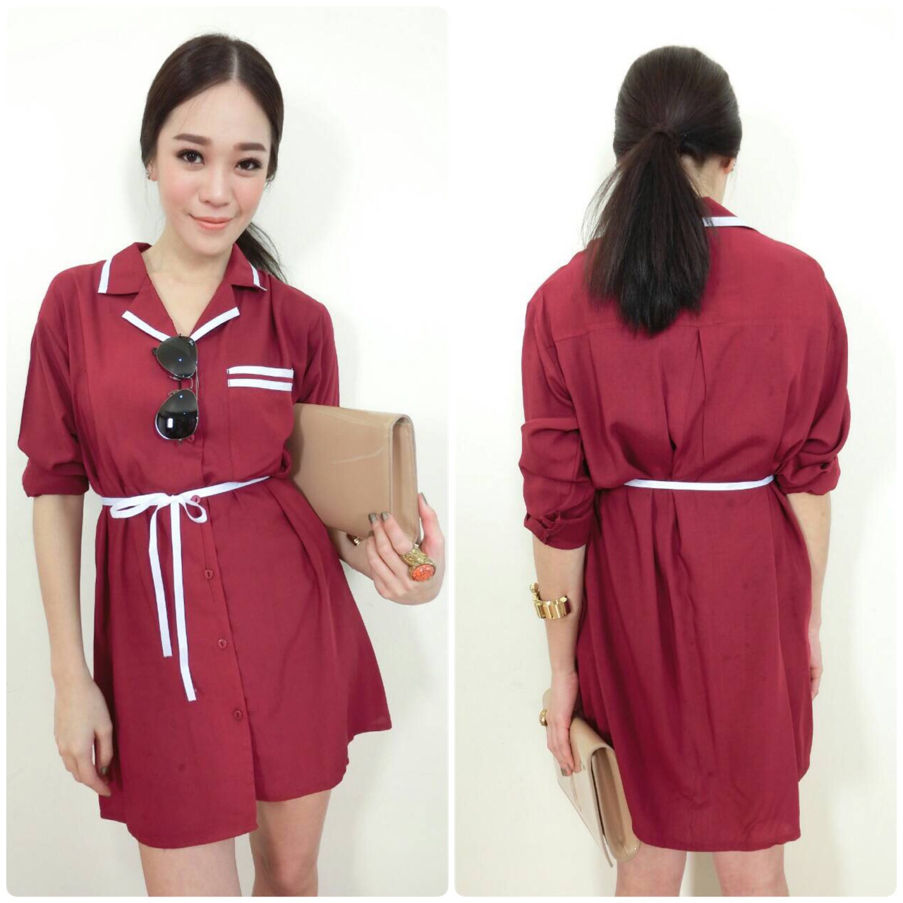 เดรสเชิ้ต เดรสทำงาน ชุดเดรสแฟชั่นสวยผ้าดี